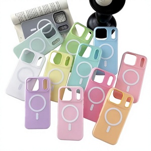 Cross-border 2-in-1 Jelly Magnetic case Plain Kickstand Holder Compatible for 17; Matte Protective <strong>Cover</strong> for 16 Pro - Product Image 1