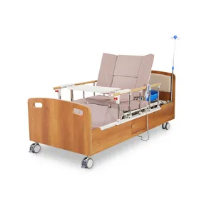 Yüksek performanslı ayarlanabilir döner rotasyonel evde bakım yatağı beş fonksiyon elektrikli hastane yatağı ve engelli yaşlı sandalye