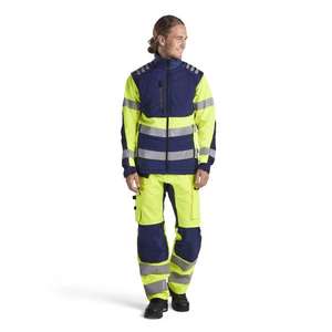 BLAKLADER - 155218113389D120 Hi-Vis <b>trousers</b> <b>stretch</b> Yellow/<b>Navy</b> blue - EAN 7330509546253 HI-VIS WORKWEAR - Product Image 3