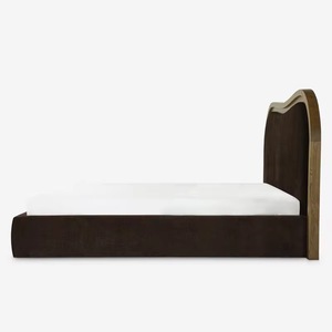 Cama Infantil Moderna y Sencilla de Madera Maciza Estilo Francé<span class=keywords><strong>s</strong></span>, Diseño Clásico Doble, Cama Acolchada con Tela de Terciopelo - Product Image 5