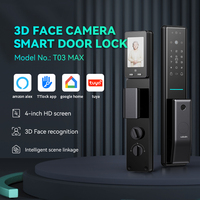 LEELEN 3D face vidéo appel serrure intelligente wifi déverrouillage à distance électrique numérique biométrique porte serrure intelligente