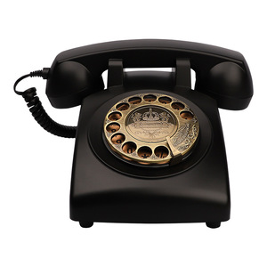 Téléphone antique américain, version rotative, téléphone rétro classique, sonnerie mécanique en cuivre, téléphone <span class=keywords><strong>fixe</strong></span> à cordon - Product Image 4