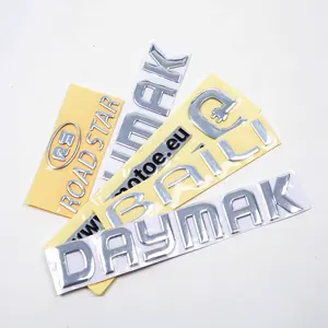 Metal Split Labels Manufacture Custom 3d Embossed Metallic Self-Adhesive Stickers Logo for Car