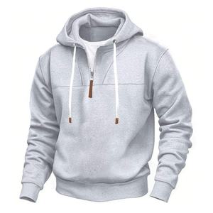 เสื้อฮู้ดผู้ชายแฟชั่นทรงเข้ารูป สไตล์ลำลอง ปักลายกีฬา คอตั้ง ซับในหนา - Product Image 4