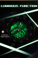 SANDA Baru 6296 Jam Tangan Elektronik Pria Modis Sporty Diver Solar Alarm Digital Movement 5BAR Tahan Air Stainless Steel