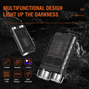 <span class=keywords><strong>Linterna</strong></span> Mini <span class=keywords><strong>Boruit</strong></span> V3 2024 Portátil de Alta Potencia, 900 Lúmenes, Tipo Llavero, Carga Rápida Tipo C, con Imán en la Parte Trasera - Product Image 3