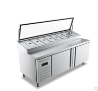 Meilleure vente compteur de bar à salade à température unique réfrigérateur fabricant de Chine refroidisseur d'affichage de refroidissement lumière LED compresseur de puissance