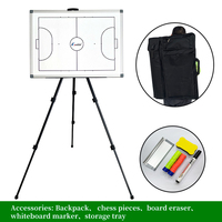 Tableau de tactique de football 5 contre 5 avec support trépied réglable, magnétique, double face, effaçable à sec, pour entraînement et coaching