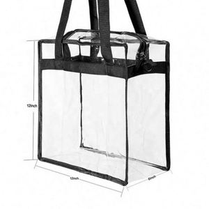 Pochette de maquillage transparente élégante pour femmes, logo personnalisé, trousse de toilette en PVC transparent avec fermeture éclair - Product Image 4