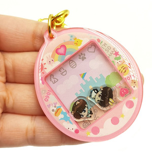 Kuien Meilleures ventes Porte-clés en acrylique et résine époxy personnalisés imprimés, breloques <span class=keywords><strong>shaker</strong></span> anime avec petit <span class=keywords><strong>shaker</strong></span> à l'intérieur - Product Image 2