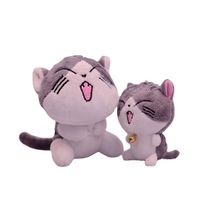 Porte-clés en peluche mini chats de dessin animé, animaux en peluche doux, poupée populaire au design tendance pour cadeau d'anniversaire et distributeur automatique