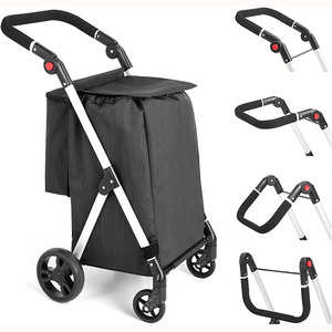 Luggage Cart Folding Shopping Bag With Wheels, Lightweight