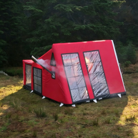 Tente de camping gonflable de luxe 4 saisons pour grande famille, tente tubulaire de glamping, tente de camping extérieure à montage rapide, tente de camp imperméable à la pluie