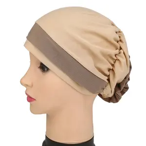 Eadscarf-pañuelo de seda para la cabeza para mujer, sombrero de quimioterapia de dos tonos, patológico