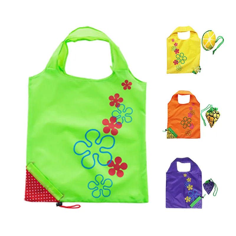 Portable Supermarket Fruit Shape Polyester Foldable Tote Bag Advertising Creative Reusable Folding Shopping Bag