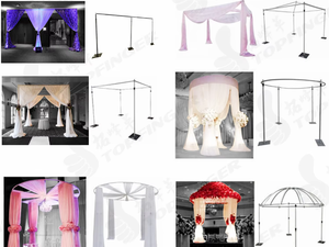 Support de rideau de mariage portable en alliage d'aluminium, style romantique, réglable, pour décoration de rideaux, marque TFR, prix abordable - Product Image 4