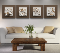 Décorations murales pour chambre d'enfant, 40*40 cm, petites, faites à la main, écologiques, accessoires pour la maison, 4 peintures jointées, elfe, fleur