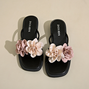 Sandales et pantoufles pour femmes personnalisables, élégantes, pour sorties, fleurs, voyages, <span class=keywords><strong>photos</strong></span>, antidérapantes, simples, légères, tendance, vente en gros - Product Image 3