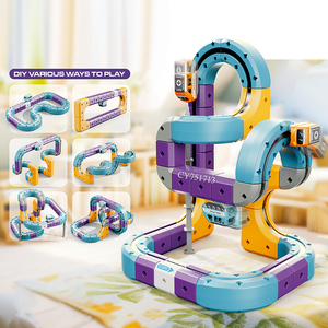 Nieuwe aanwinst DIY Trein Speelgoedauto Spoorbaan Flexibele Spoorbaan Bouwsets Zwaartekracht Sporen Speelgoed Elektrische Treinset voor Kinderen - Product Image 3