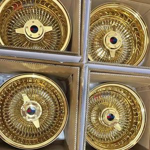 Factory Customized Wholesale 13"14" Spoke <b>Chrome</b> <b>Gold</b> 72 Spoke Wire Wheels - Product Image 2