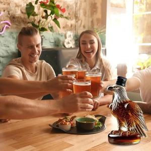 قارورة ويسكي عصرية على شكل نسر، زجاج بوروسيليكات عالي الجودة ثلاثي الأبعاد سعة 350 مل، منفوخة يدويًا، متينة، هدية أعمال مثالية لمشروبات السكوتش والبوربون في البار. - Product Image 5