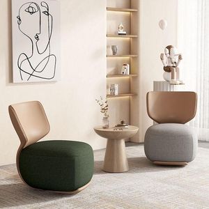 Solid Wood Nordic Style Single <b>Sofa</b> Chair Fabric Soft <b>Support</b> Structure Living Room Leisure Chair - Product Image 3