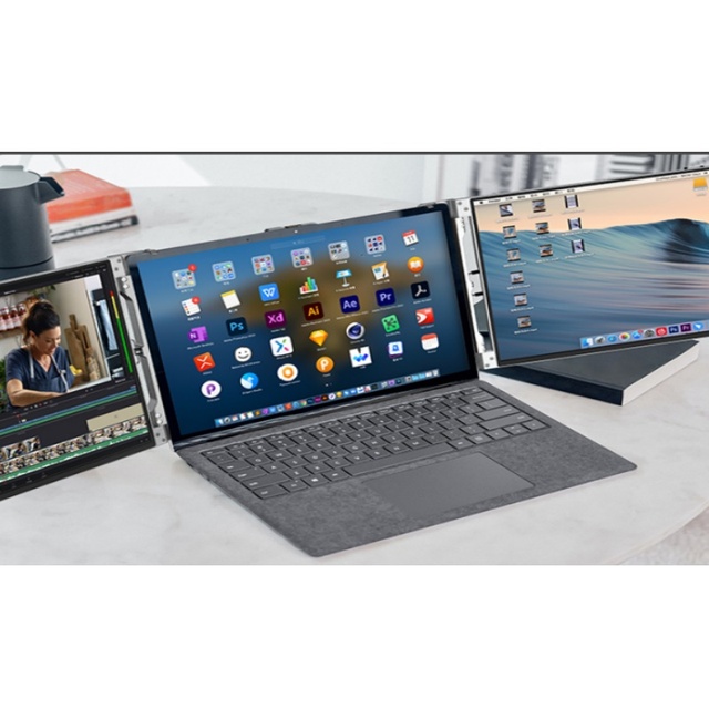 OEM ODM Factory 13.3 14 Inch Ips FHD Triple Screen Dual Monitor Trading Extender Laptop Portable Monitor