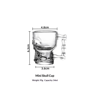 <span class=keywords><strong>Verre</strong></span> à shot en <span class=keywords><strong>verre</strong></span> en forme <span class=keywords><strong>de</strong></span> crâne, design créatif pour bar et cocktails, <span class=keywords><strong>avec</strong></span> motif ananas, texture martelée, poignée en relief, style vintage, pour café - Product Image 2
