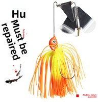 Señuelo artificial duro tipo spinnerbait con forma de corazón, anti-enredos, con pluma giratoria y pluma de plomo, para pesca con señuelos de superficie (Luya)