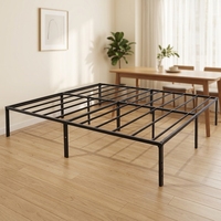 Cadre de lit simple en fer avec éclairage, lit en fer de 2 mètres pour location, idéal pour chambre principale, lit double