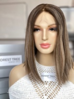 Produit phare : Perruque en cheveux humains Remy avec dessus en dentelle, super légère, réaliste, avec raie naturelle, pour femmes blanches, fournisseur pour salons