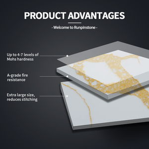Runpin Thiết kế đá thạch anh tùy chỉnh sản xuất OEM Dịch vụ Nhân Tạo Vàng calacatta slab giá bán buôn dự án cung cấp - Product Image 3