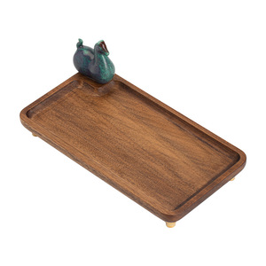 Wuxi Hall Walnut Wood <b>Tea</b> <b>Tray</b> Solid Wood Elegant Serving Platter For <b>Tea</b> Ceremony And Dessert Display - Product Image 5