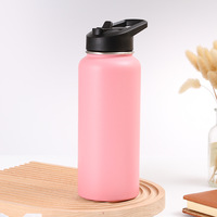 Bouteilles d'eau de 32oz avec logo personnalisé Bouteille d'eau isolée en acier inoxydable à double paroi avec flacon à infuseur de fruits