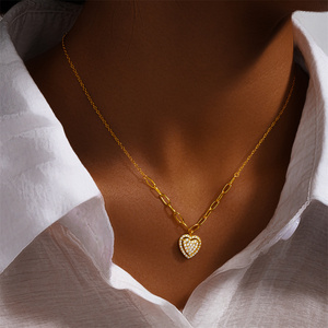 จี้รูปหัวใจ CANNER Fine Jewelry สร้อยคอทอง 18k เงินแท้ 925 สร้อยแบบ Paperclip สร้อยคอสั่งทำได้ เครื่องประดับสำหรับผู้หญิง - Product Image 5