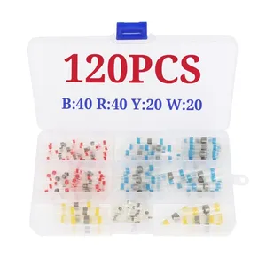 Professional 120 pcs shrinkable electrical solder seal insulated butt heat shrink connector with high quality