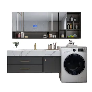 Su geçirmez çamaşır makinesi dolabı çamaşır lavabo dolabı çamaşır makinesi ile banyo mobilyaları