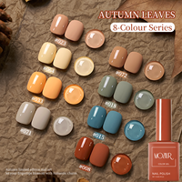 Vernis Gel UV Liquide Automne Hiver – Lot de 8 Couleurs Non Toxique Végan Sans HEMA Longue Durée – Vernis à Ongles de Créateur Français pour DIY