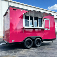Camion de restauration mobile entièrement équipé pour pizzas, cuisine mobile, four à pizza en acier inoxydable, chariot alimentaire personnalisé, CE DOT