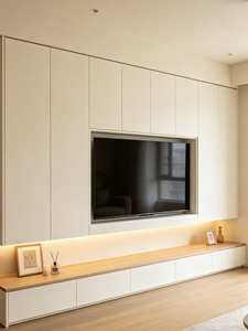 Mueble de TV Moderno Minimalista de Madera con Cubierta de Nogal, Consola Multimedia para Sala de Estar, Mueble Personalizado para el Hogar - Product Image 2
