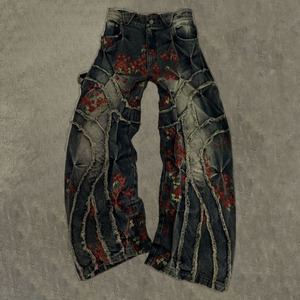 <span class=keywords><strong>Jeans</strong></span> da <span class=keywords><strong>Uomo</strong></span> Elasticizzati e Ricamati Stile Hip-Hop Retrò, a <span class=keywords><strong>Vita</strong></span> <span class=keywords><strong>Alta</strong></span> con Vestibilità Ampia, in Denim con Lavaggio Stone-Washed, Personalizzati e di Tendenza - Product Image 2