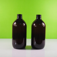 Flacon cosmétique en plastique ambré vide de 500 ml avec pompe