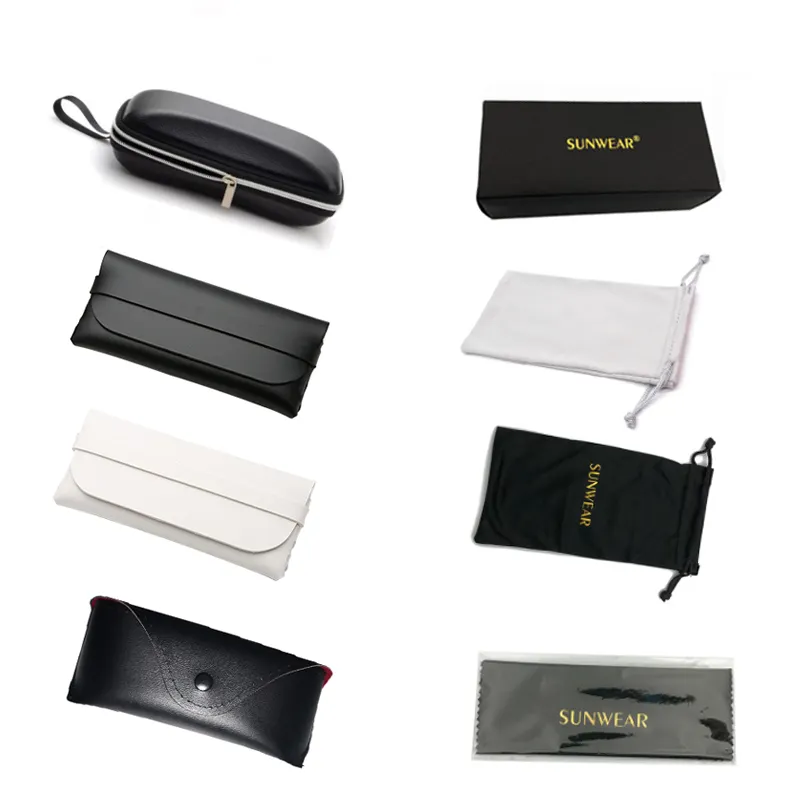 Portable Sunglasses Protector Travel Pack Pouch Glasses Case 1Pcs Black Zipper Box Hard Polarized Card Carton Accessories