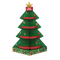 Présentoir de sol rotatif personnalisé en carton pour Noël, avec crochets, pour cartes de vœux, livres et décorations de fêtes