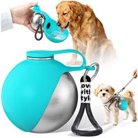 Nouvelle bouteille d'eau portable pliable isolée en acier inoxydable 304 pour animaux de compagnie, écologique, moderne, imperméable, 285 ml, pour chiens