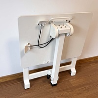 Bureau d'ordinateur portable sur roulettes, entièrement pliable, réglable en hauteur, avec plateau inclinable multi-angles, table d'appoint mobile pour salon