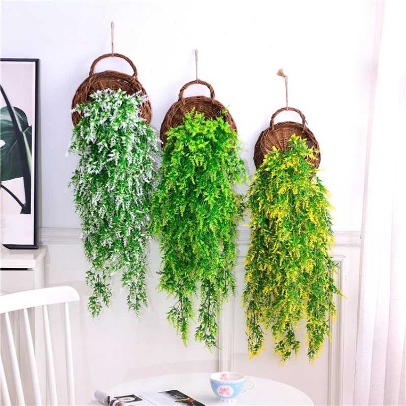 3 plantas colgantes artificiales de 3.6 pies de hiedra falsa para colgar en la pared, hojas verdes de hiedra falsa, decoración de habitación, jardín, boda, fiesta, interior (cesta no incluid