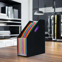Organisateur de bureau vertical avec intercalaires en papier extensibles, porte-documents et magazines étanche pour pages intérieures