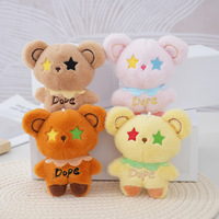 Boneka Beruang Bordir Lucu, Mainan Plush Isi Kapas PP Lembut, Gantungan Kunci Ransel Beruang, Desain Kustom, Dekorasi Beruang Mini, Hadiah Promosi