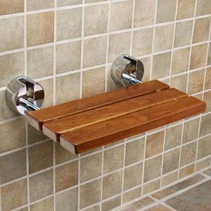 Asiento de Ducha <span class=keywords><strong>Plegable</strong></span> Moderno de Madera de Teca, Banco <span class=keywords><strong>Plegable</strong></span> Montado en la Pared para Baño, <span class=keywords><strong>Cocina</strong></span>, Dormitorio, Sala de Estar - Product Image 4